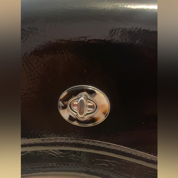 Coach Wavy Dinky Black Patent Leather Crossbody $350 - Picture 6 of 11